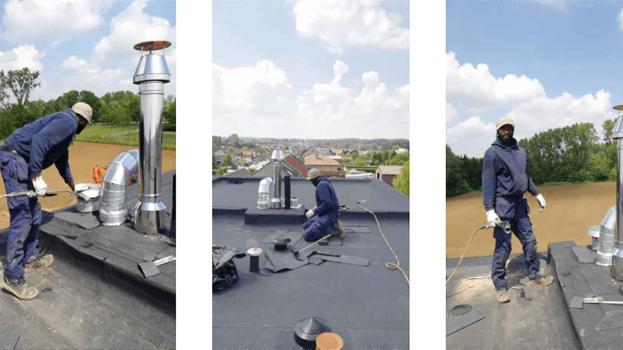 Joe on the roof in Gent